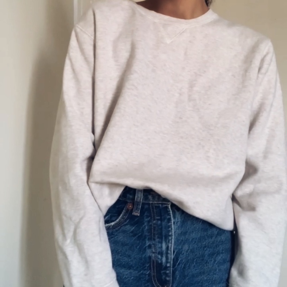 Beige relaxed fit vintage crewneck